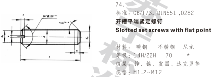 开槽平端紧定螺钉 开槽平端紧定螺钉