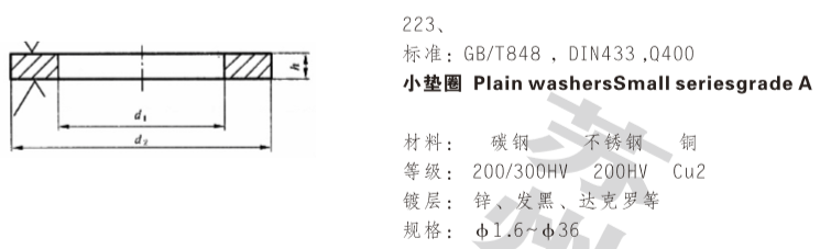 小垫圈 A