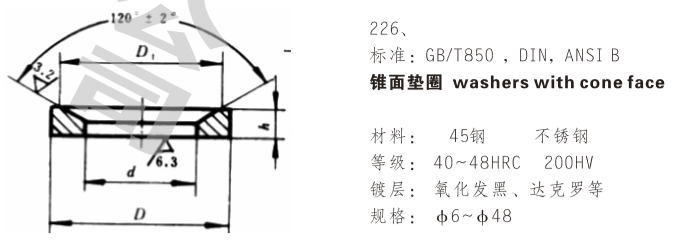 锥面垫圈