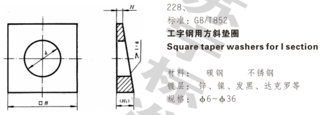 工字钢用方斜垫圈