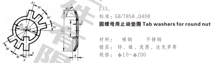 圆螺母用止动垫圈