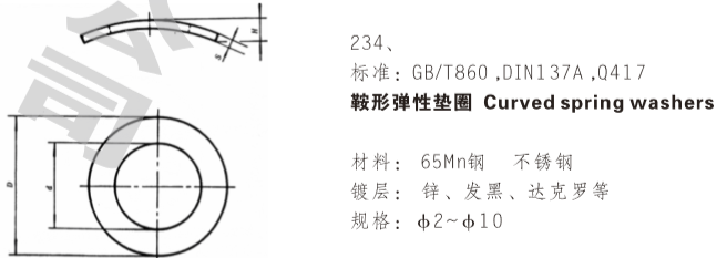 鞍型弹性垫圈