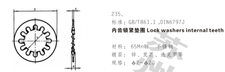 内齿锁紧垫圈